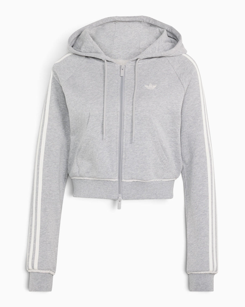 adidas Originals Badigirl Graphic Short Front Zip Track Top Kadın Sweatshirt Medium Grey Heather