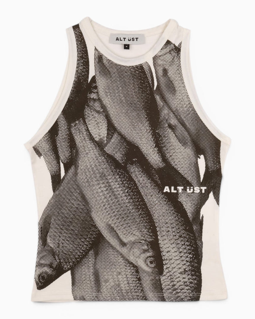 Alt Üst Fish Tank Top Beige