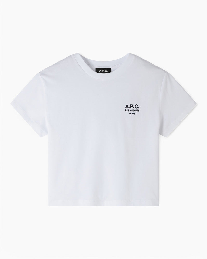 A.P.C. Boxy Rue Madame Kadın T-Shirt White/Dark Navy