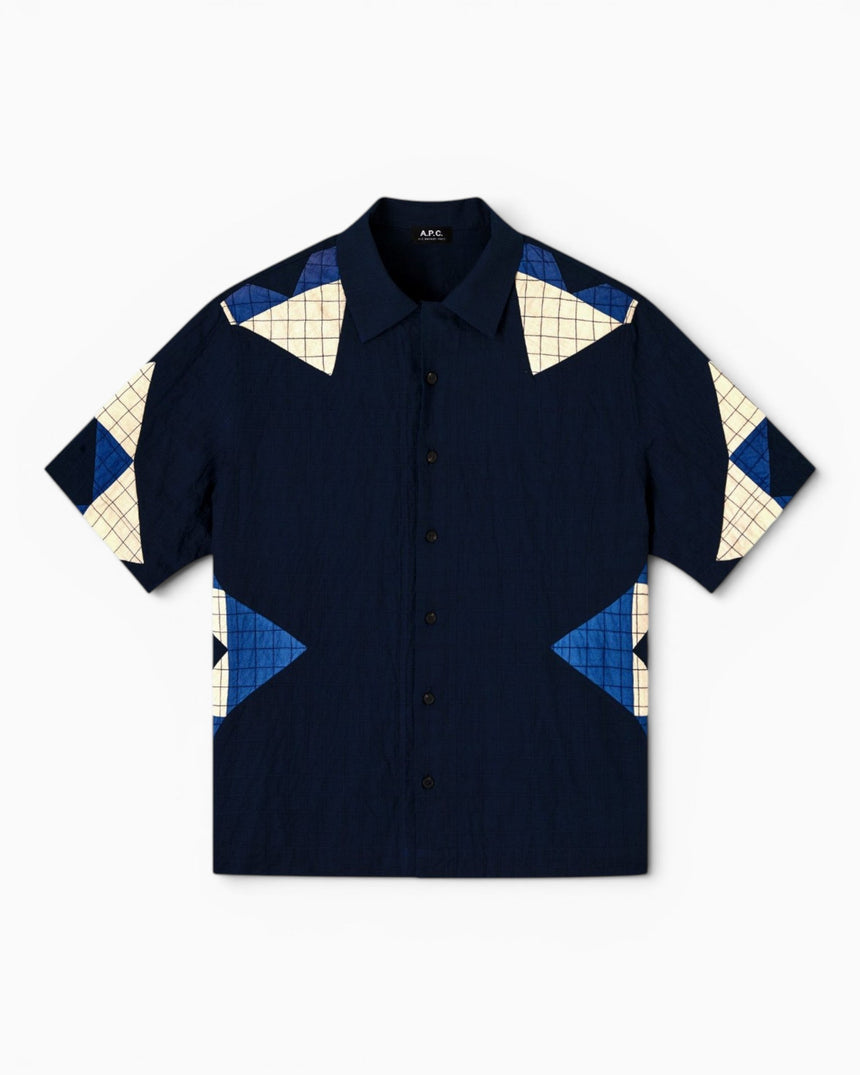 A.P.C. Patchwork Erkek Gömlek Dark Indigo