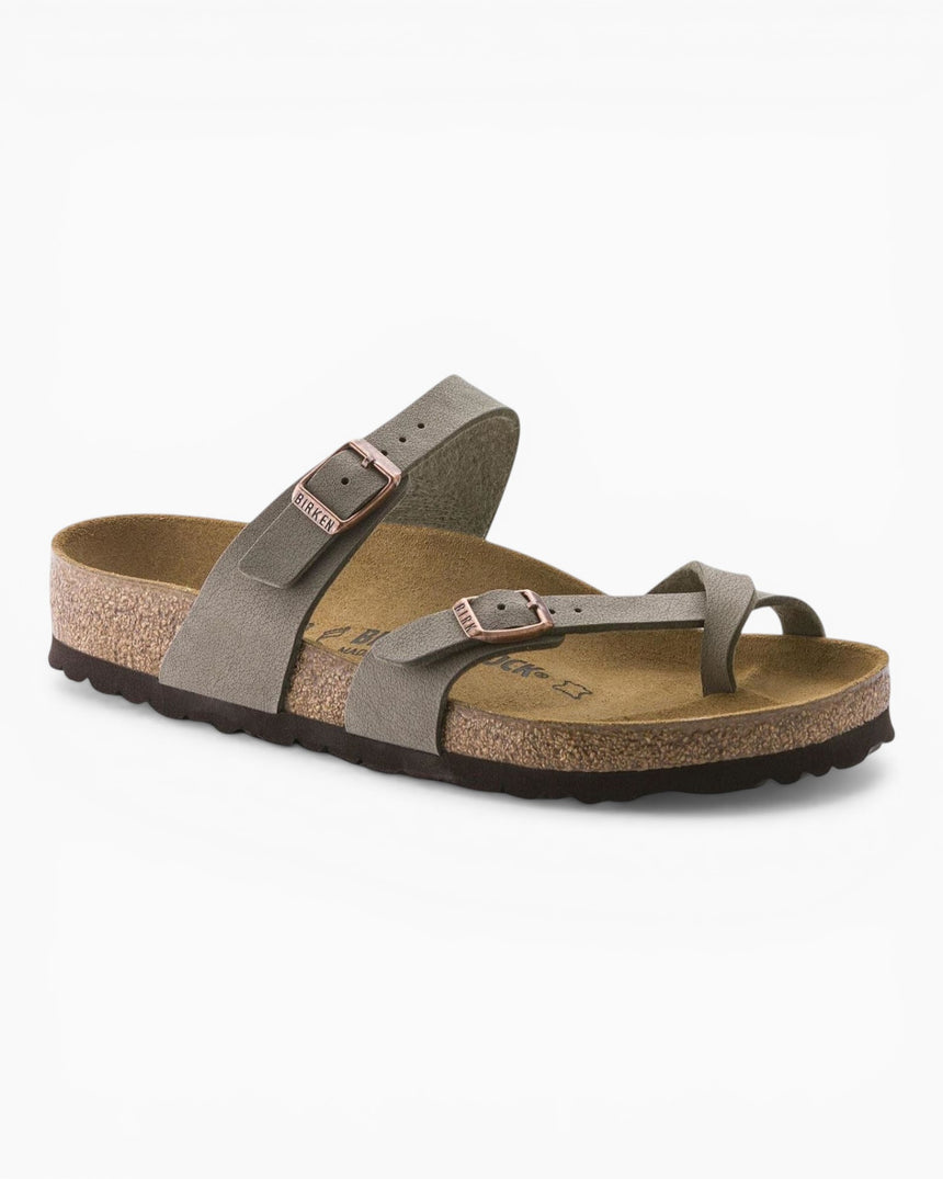 Birkenstock Mayari Birko-Flor Nubuck Kadın Terlik Stone