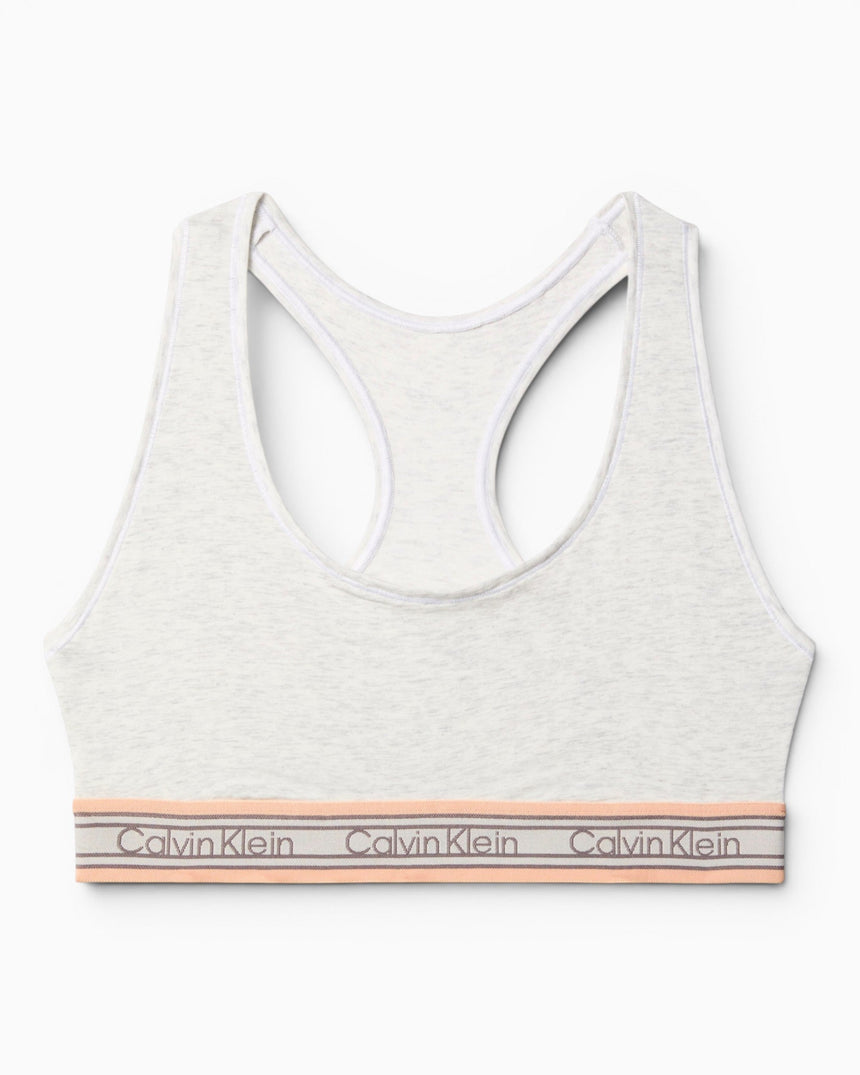 Calvin Klein Icon Cotton Modal Unlined Bralette - Kadın Snow Heather