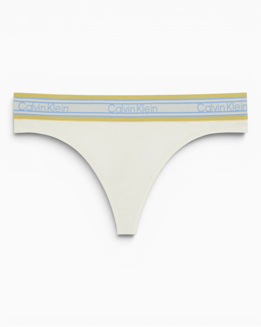 Calvin Klein Modal Logo Waistband Thong - Kadın Tofu