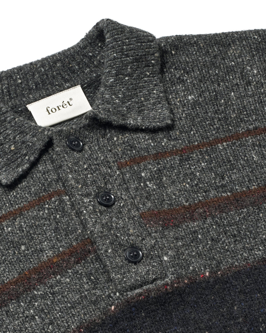 Forét Dawn Stripe Knit Polo Erkek Triko