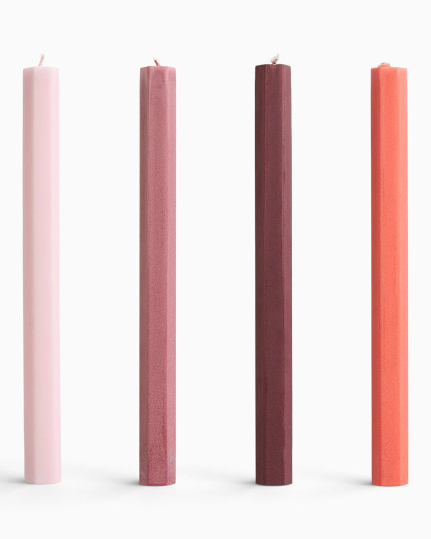 HAY Design Hexagon Candle Set of 4 Berry
