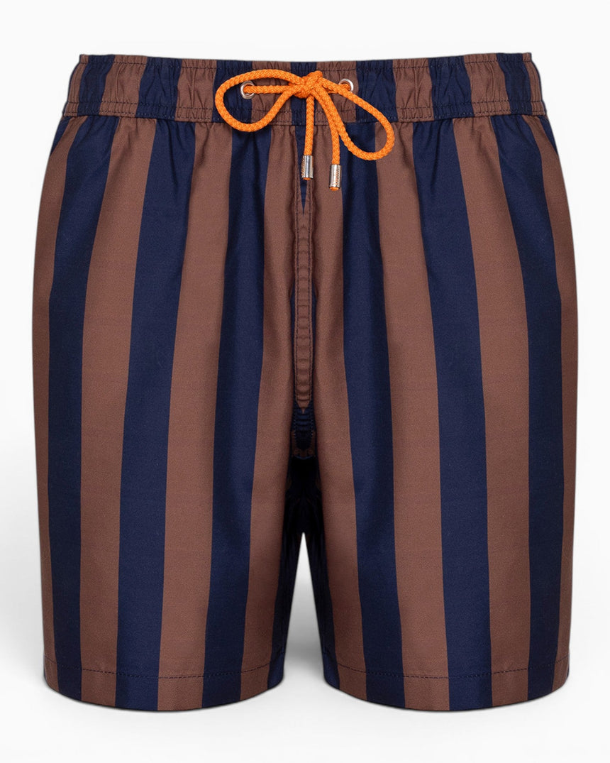 Heliophilia Italian Stripes Şort Mayo Brown/Navy