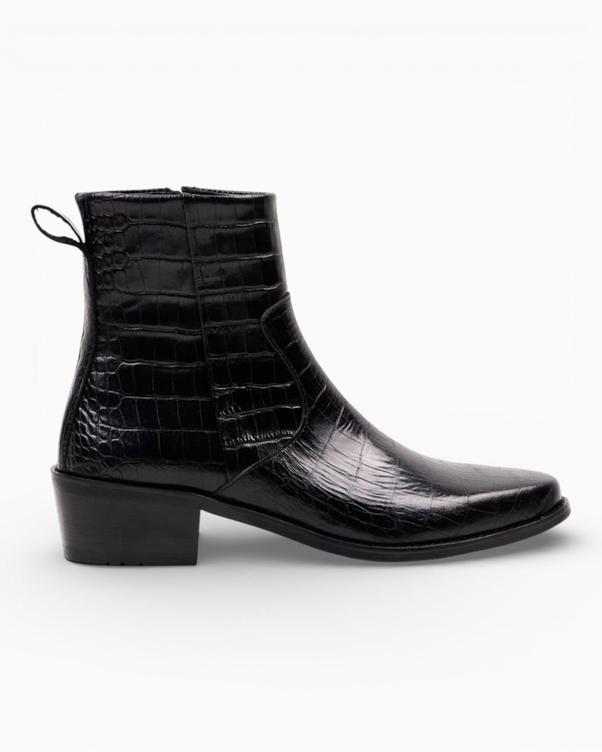 Kundura Crocodile Bot Black