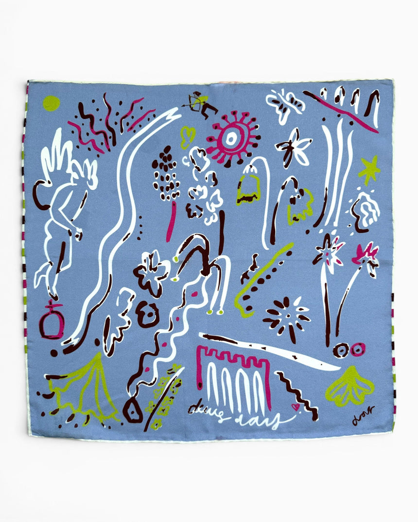 Lar Studio Honeysuckle 42 x 42 Bandana Blue