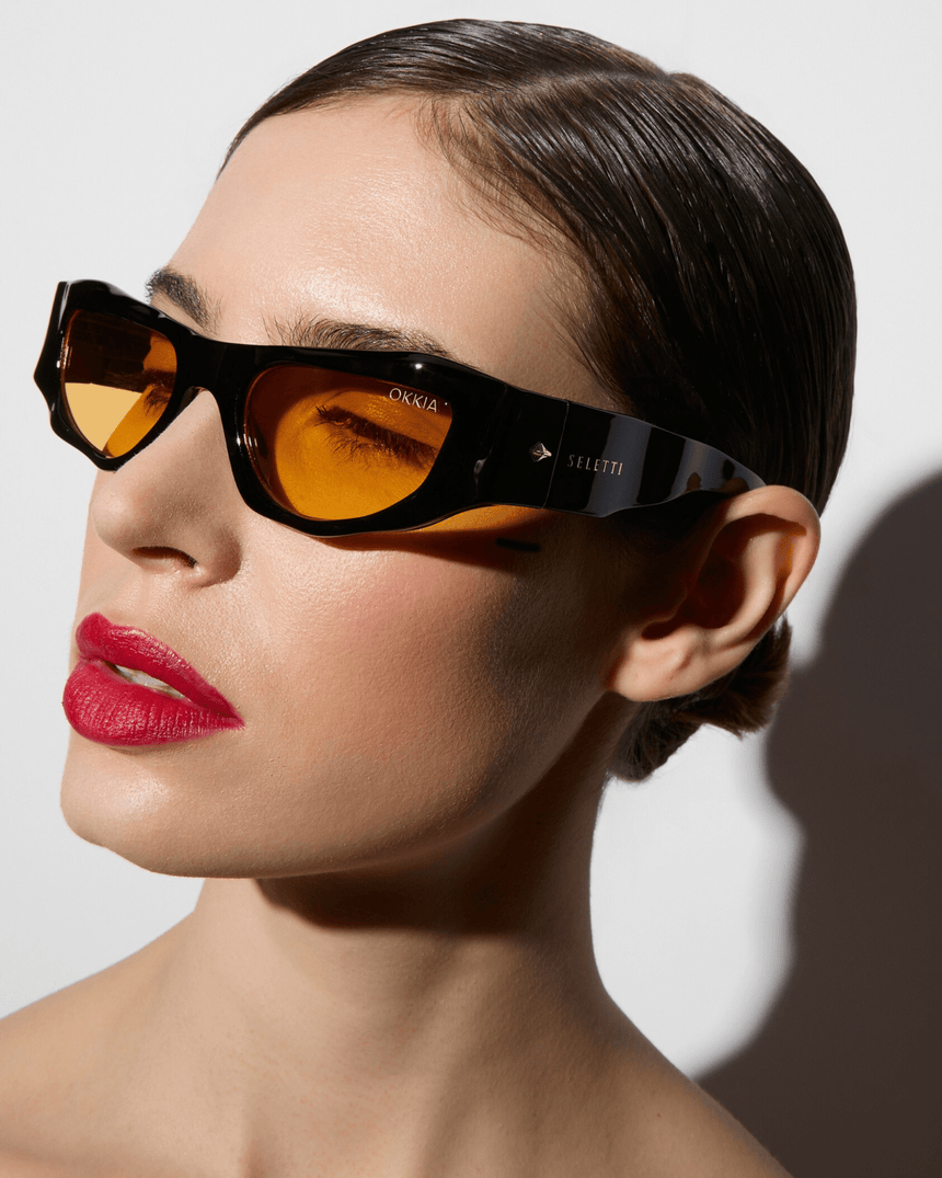 Okkia Seletti X Okkia Colorado Güneş Gözlüğü Black/Yellow Lenses