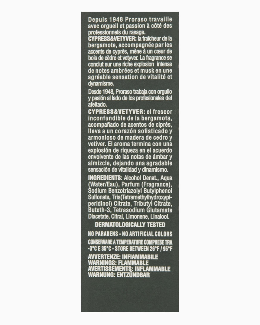 Proraso Eau de Cologne Cypress & Vetyver