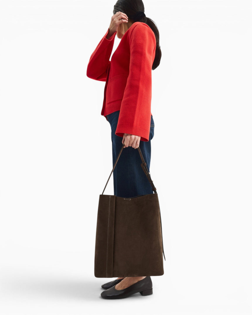 SAYÉS Large Tote Plissé Suede Kadın Omuz Çantası
