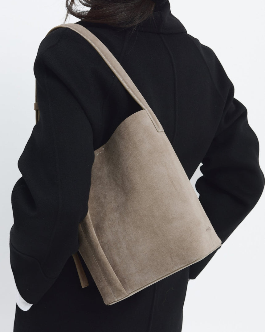 SAYÉS Medium Tote Plissé Suede Kadın Omuz Çantası