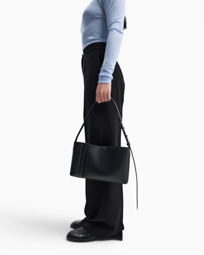 SAYÉS Small Tote Plissé Deri Kadın Omuz Çantası