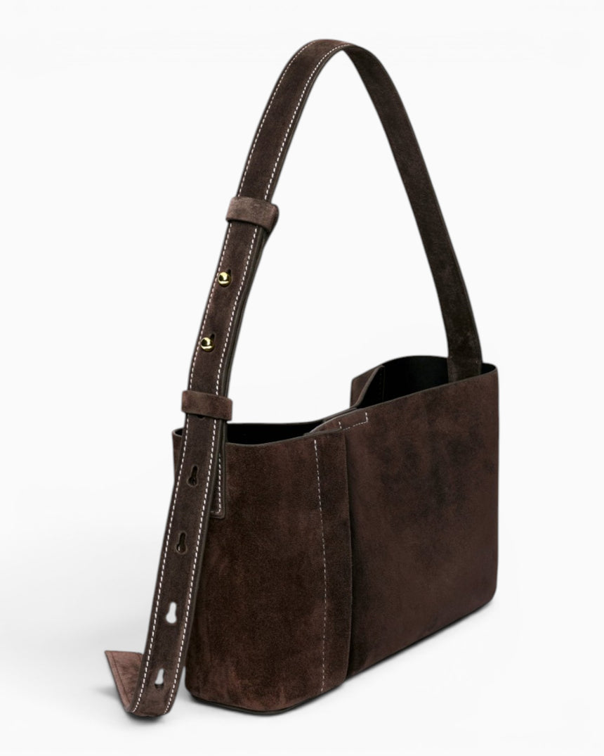 SAYÉS Small Tote Plissé Suede Kadın Omuz Çantası