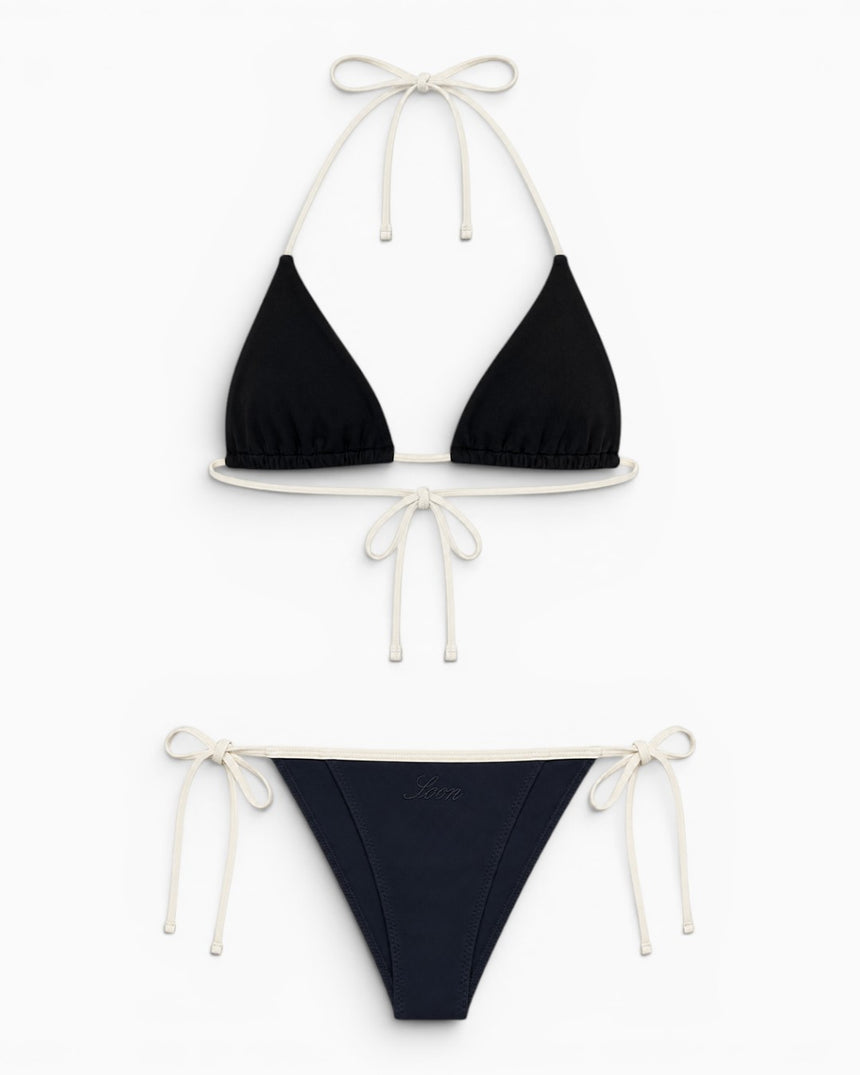 Soon To Be Announced Piped Bikini Set Black