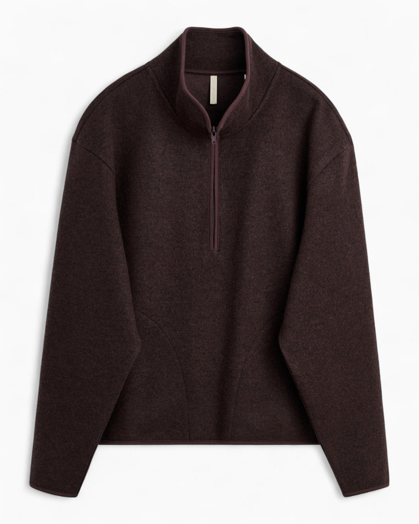 Sunflower Wool Half Zip Erkek Sweatshirt Brown