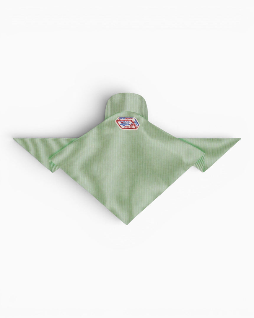 tête bleue Rielle Sardine-Patch Linen Blend Visor Bandana Green