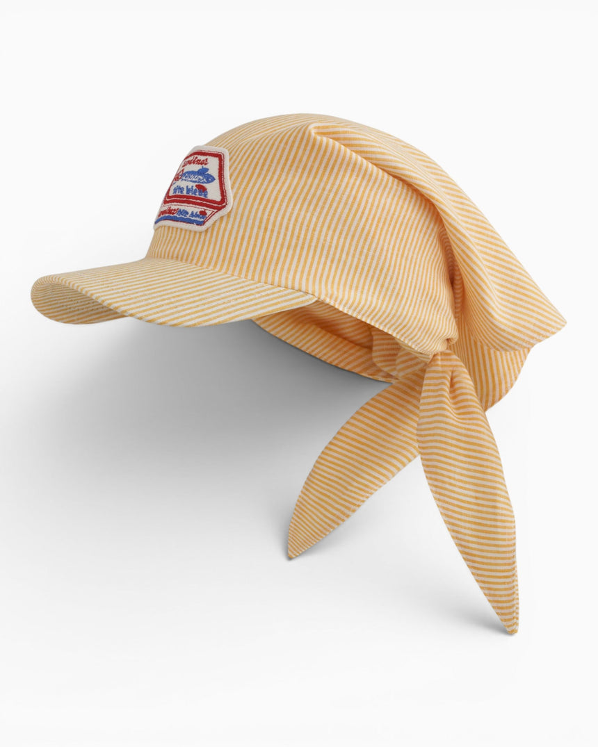 tête bleue Rielle Sardine-Patch Linen Blend Visor Bandana