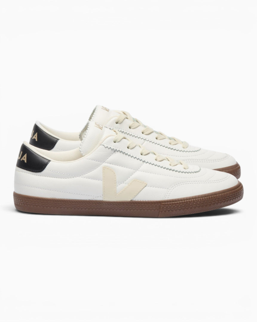 VEJA Panenka Organic Traced Leather Kadın Sneaker White/Black/Bark