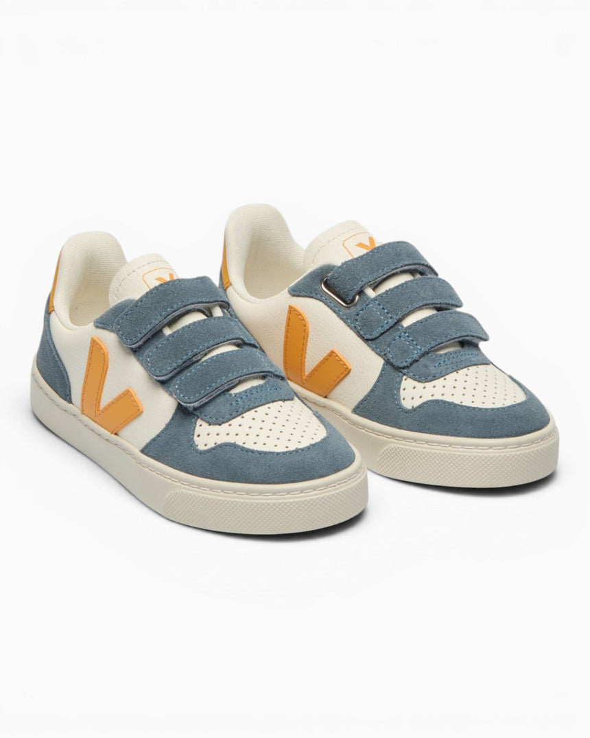 VEJA Small V-10 O.T. Leather Çocuk Sneaker Pure/Ouro/California