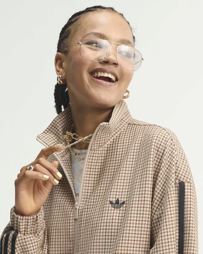 adidas Originals Badigirl Checks Track Top Kadın Ceket Crystal Linen/Aurora Coffee/Orbit Green/Vermillion