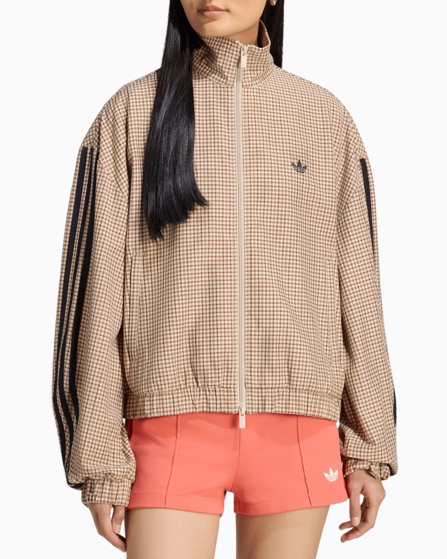 adidas Originals Badigirl Checks Track Top Kadın Ceket Crystal Linen/Aurora Coffee/Orbit Green/Vermillion