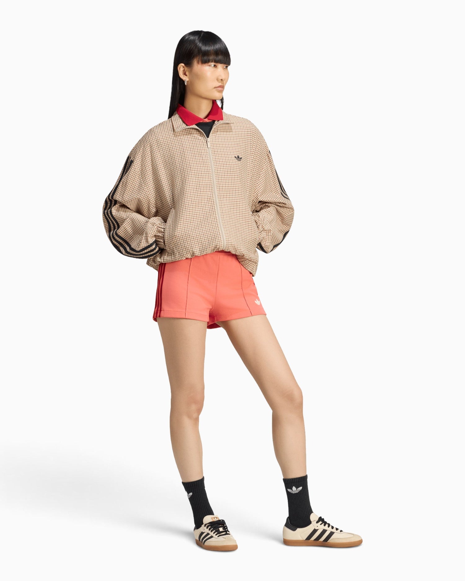 adidas Originals Badigirl Checks Track Top Kadın Ceket Crystal Linen/Aurora Coffee/Orbit Green/Vermillion