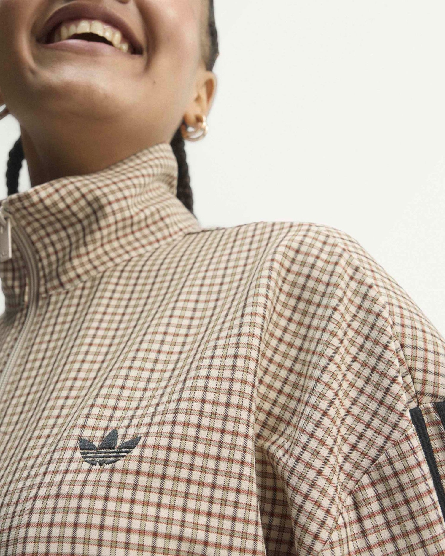 adidas Originals Badigirl Checks Track Top Kadın Ceket Crystal Linen/Aurora Coffee/Orbit Green/Vermillion
