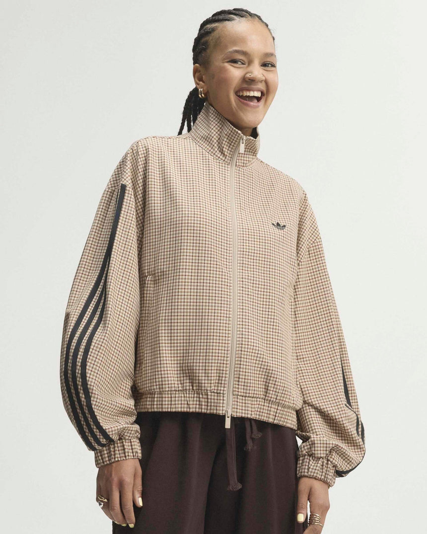 adidas Originals Badigirl Checks Track Top Kadın Ceket Crystal Linen/Aurora Coffee/Orbit Green/Vermillion