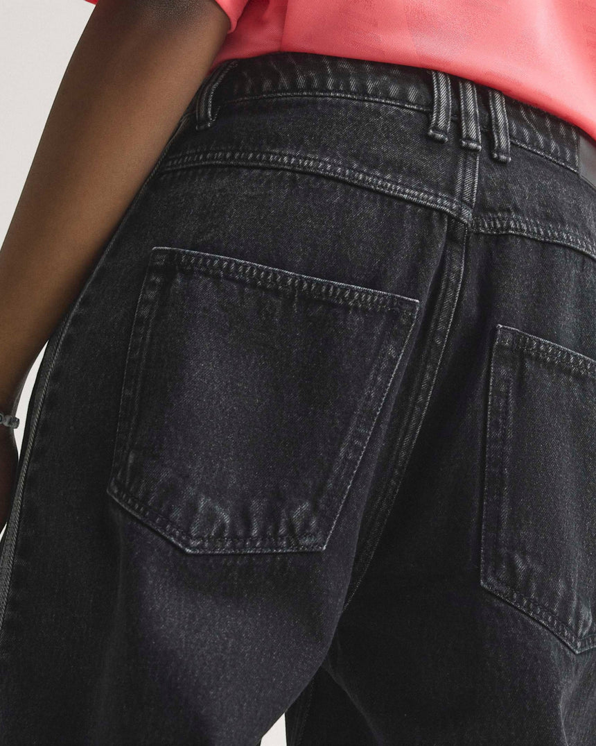 High Rise Barrel Leg Kadın Denim Pantolon