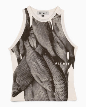 Alt Üst Fish Tank Top Beige
