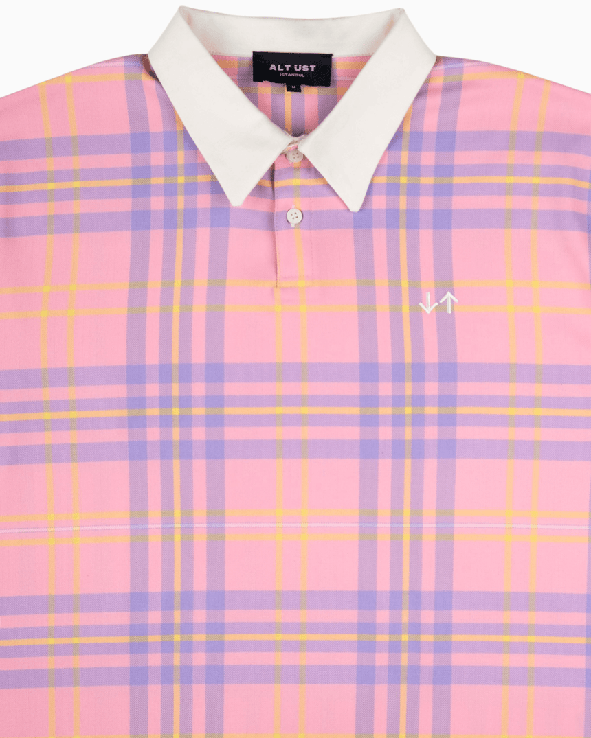 Alt Üst Plaid Polo T-Shirt