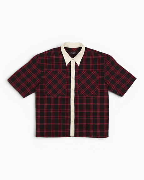 Alt Üst Plaid Poplin Gömlek Red/Black