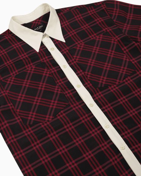 Alt Üst Plaid Poplin Gömlek