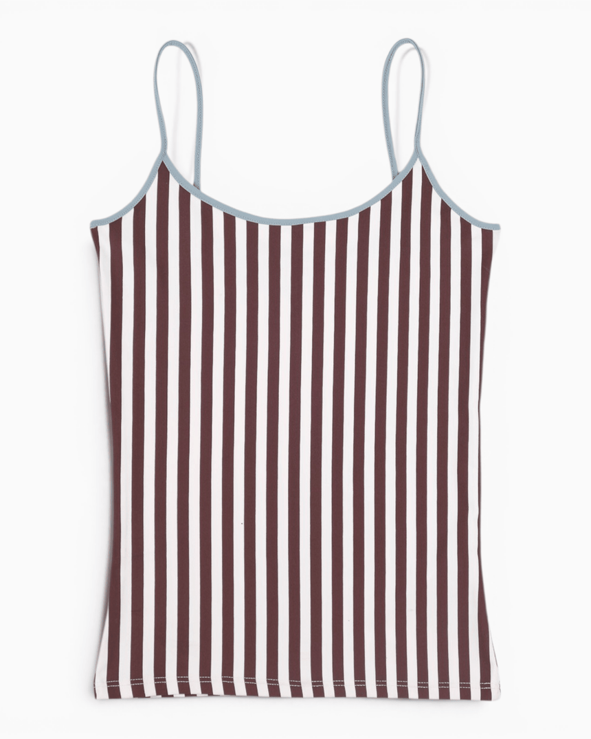 Alt Üst Strapped Top Brown/White