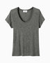 American Vintage Jacksonville Kadın U-Neck T-Shirt Anthracite Chine