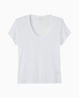 American Vintage Jacksonville Kadın U-Neck T-Shirt Blanc