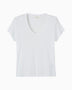 American Vintage Jacksonville Kadın U-Neck T-Shirt Blanc