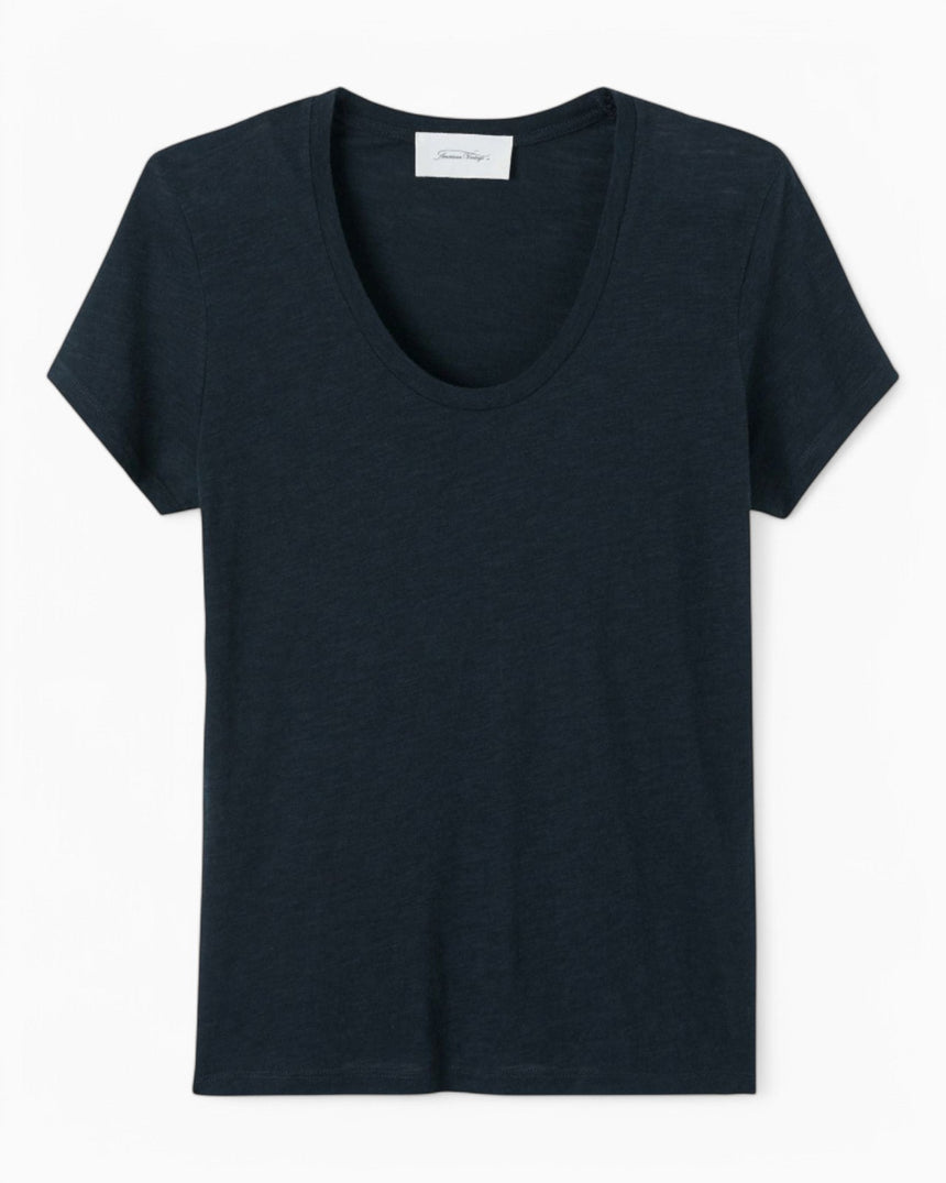 American Vintage Jacksonville Kadın U-Neck T-Shirt Navy