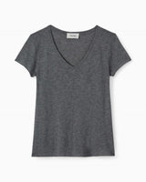 American Vintage Jacksonville Kadın V-Neck T-Shirt Anthracite Chine