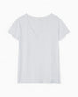 American Vintage Jacksonville Kadın V-Neck T-Shirt Blanc