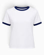 A.P.C. Contrast Trim Erkek T-Shirt Chalk