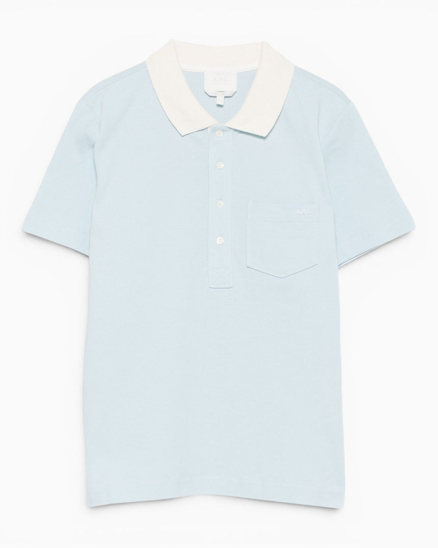 A.P.C. GOTS Short-Sleeved Kadın Polo T-Shirt Sky Blue