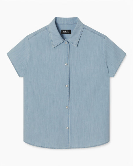 A.P.C. Marina Kısa Kollu Kadın Gömlek Pale Blue