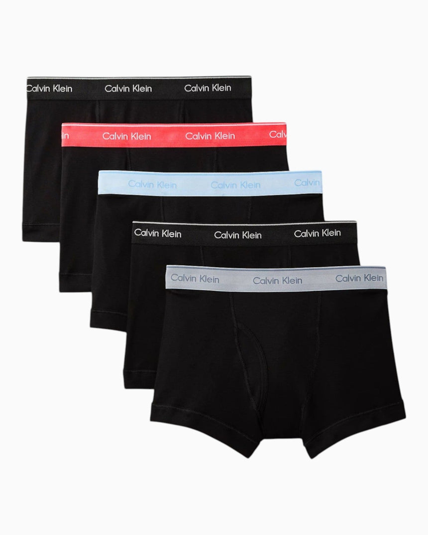 Calvin Klein 5PK Trunk Cotton Classics - Erkek Black Bodies w/ Black/Misty grey/pu