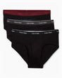 Calvin Klein Hip Brief 3PK Cotton Classics - Erkek B- Black/Charc Heather/Syrah Wbs