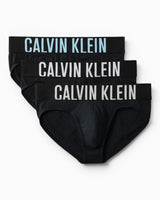 Calvin Klein Hip Brief 3PK Logo - Erkek Black w/Harbor Mist Logo/Black w/
