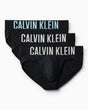 Calvin Klein Hip Brief 3PK Logo - Erkek Black w/Harbor Mist Logo/Black w/