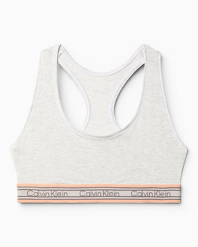 Calvin Klein Icon Cotton Modal Unlined Bralette - Kadın Snow Heather