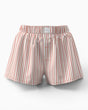 Calvin Klein Logo Patch Poplin Kadın Şort Aurora Stripe/Peach Bliss